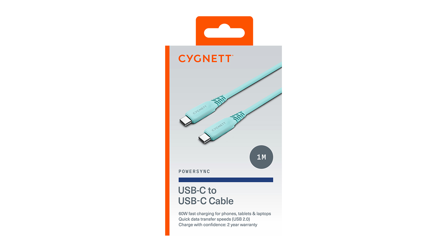 Cygnett PowerSync USB-C to USB-C Cable 1m - Mint (CY5507PCCCC)