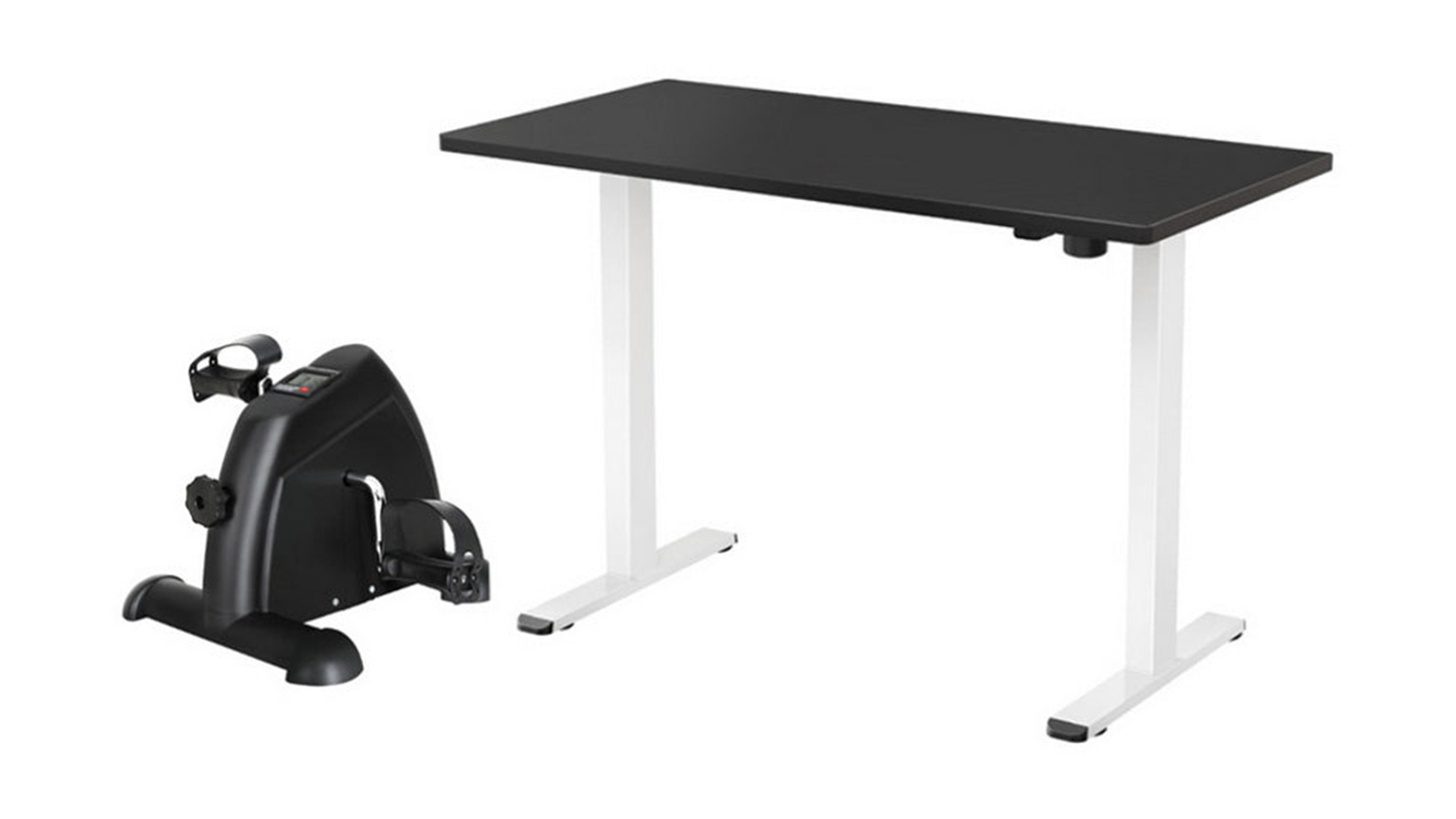 Artiss Fully Adjustable Motorized Standing Desk with Foot Pedal Exerciser - Black/White
