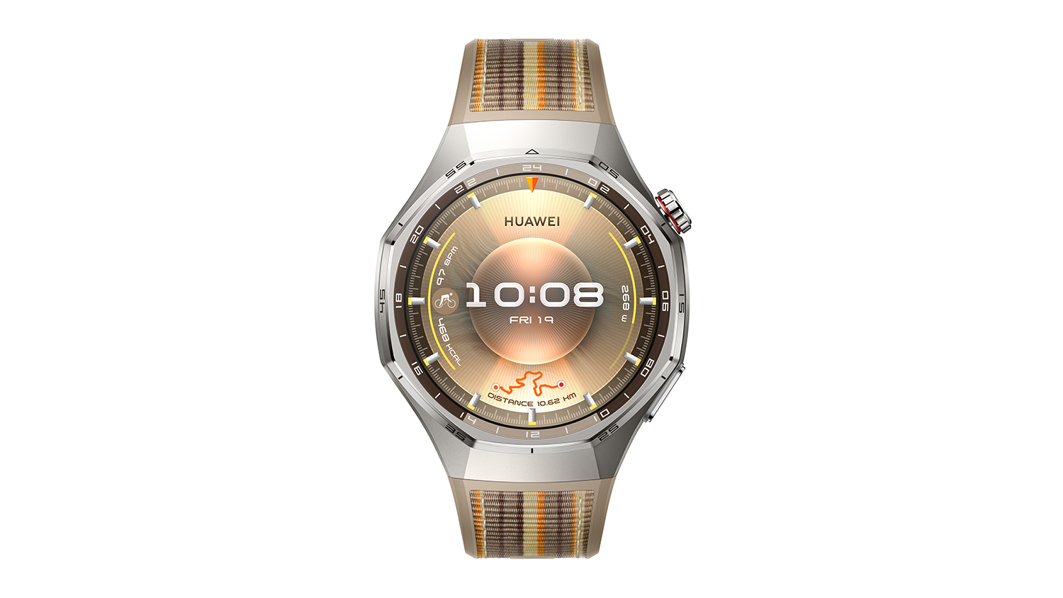 Huawei Watch GT 6 Pro Smartwatch - Titanium alloy Case with Brown Composite Woven Strap (46mm Case, GPS, Bluetooth)