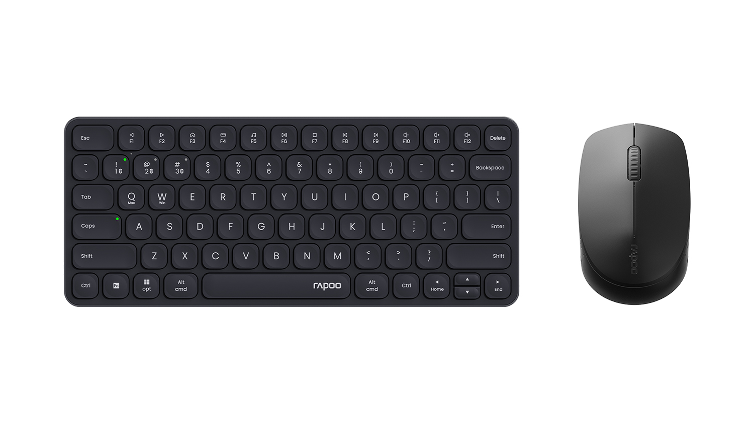 A Rapoo 8210M Wireless Keyboard and Mouse Set in sleek black