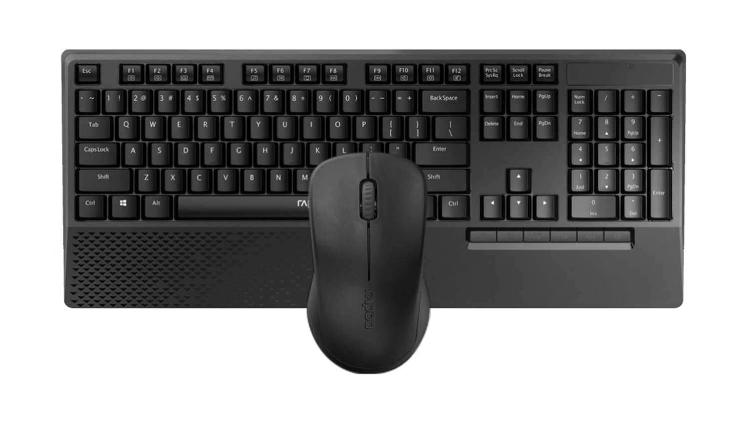 A Rapoo X1800PRO Wireless Keyboard & Mouse Combo in sleek black