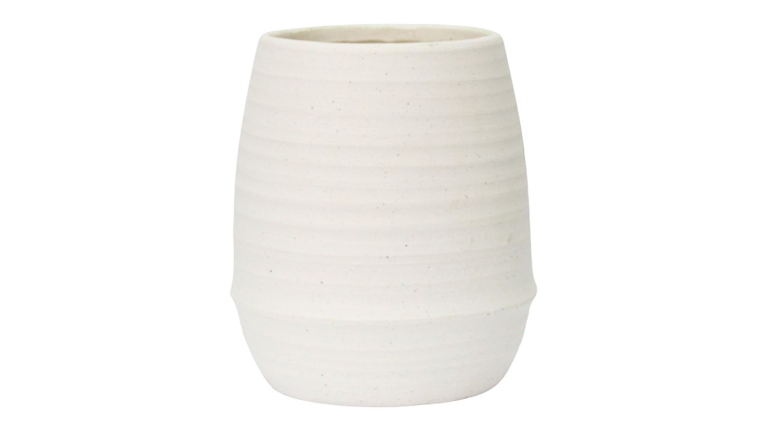 A small-sized stoneware vase with a smooth chalk finish