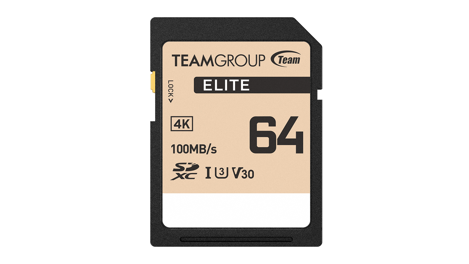 TeamGroup 64GB SD card with Elite 100MB/s labels