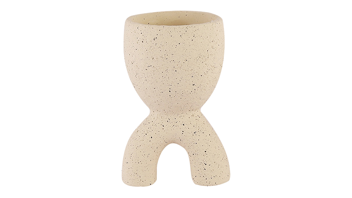 A small cement taupe footed planter