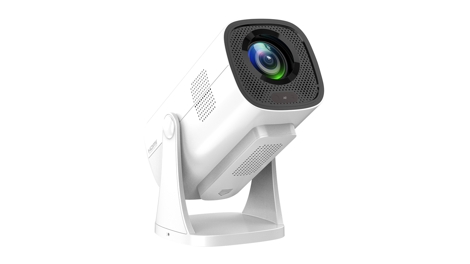 A Philips NeoPix 250 FHD Smart Home Projector in vibrant white