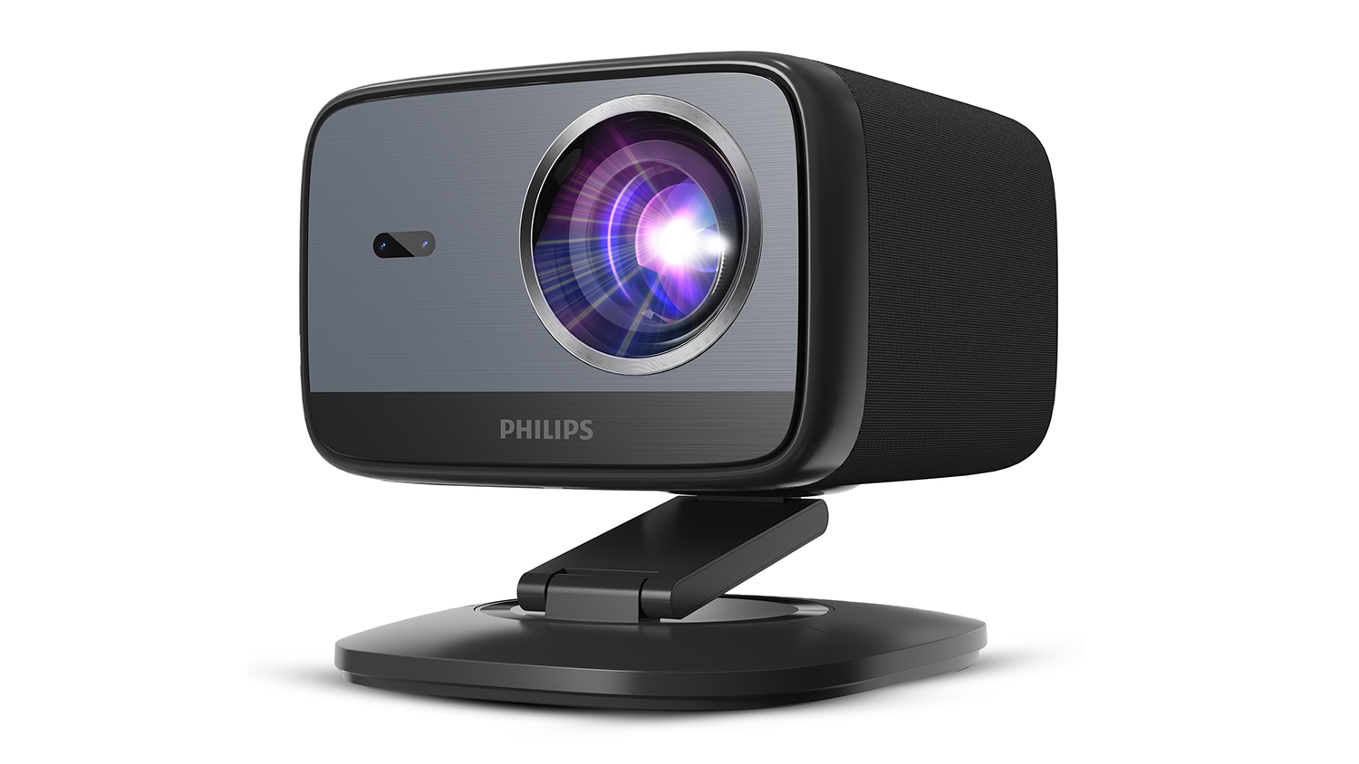 A Philips NeoPix 450 FHD Smart Home Projector in vibrant grey