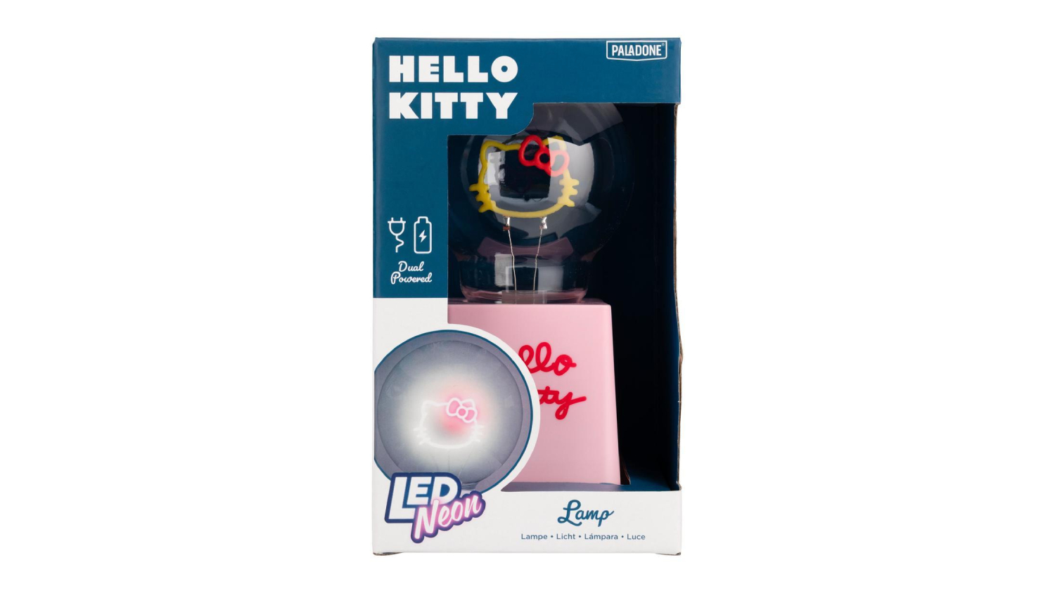 A packaging for a Hello Kitty LED lamp