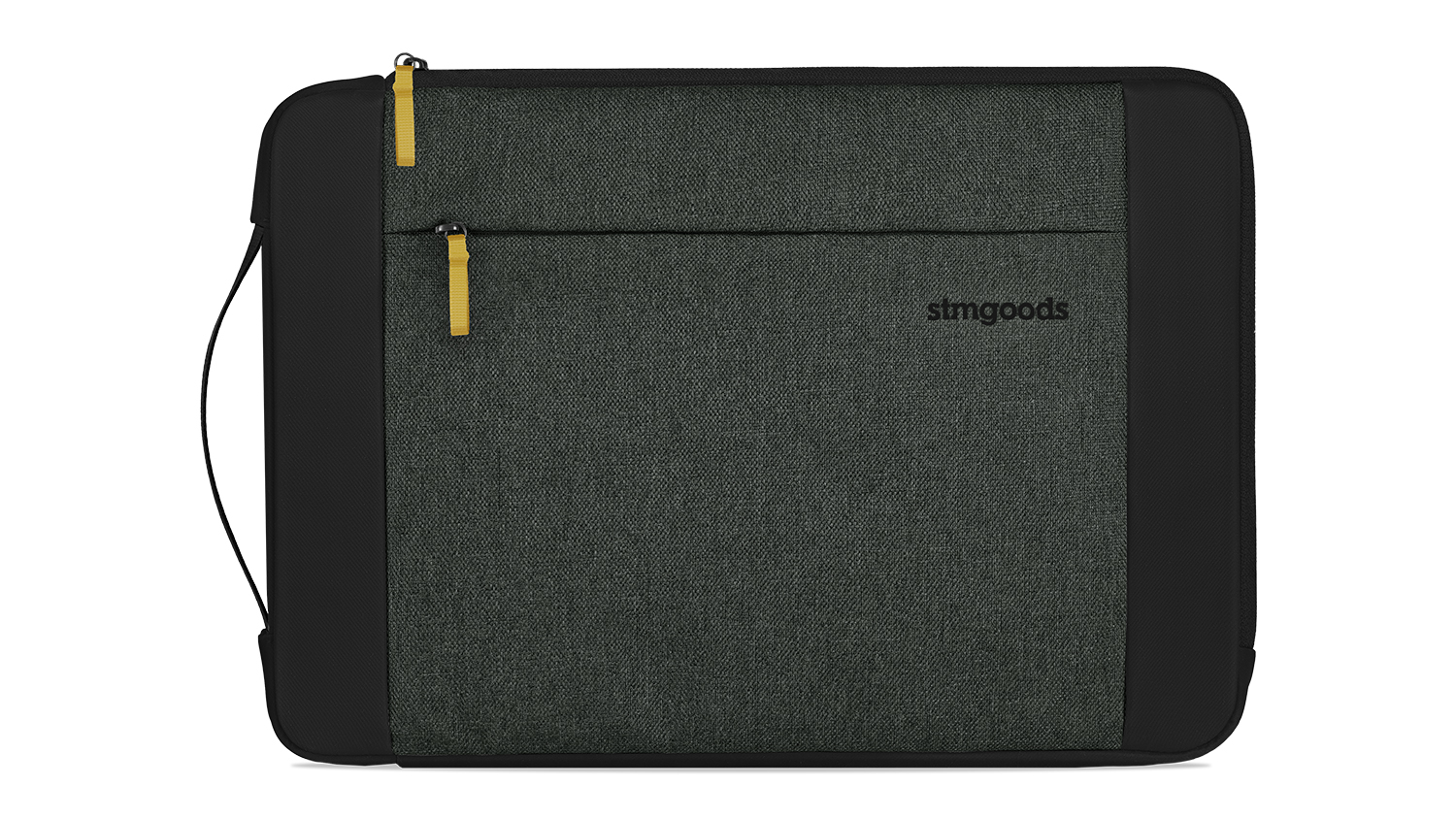 Front view of the STM Kin Sleeve, featuring a black slate design