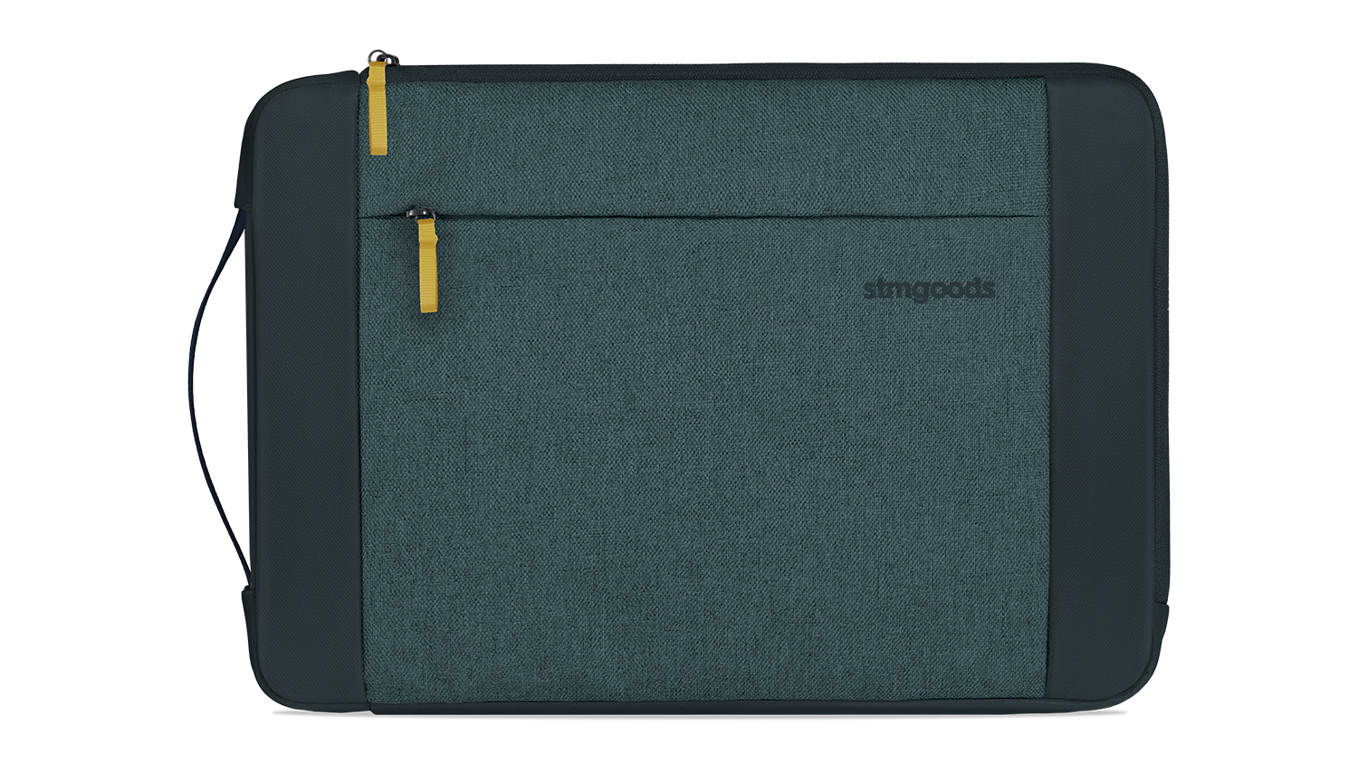 Front view of the STM Kin Sleeve, featuring an aqua blue design