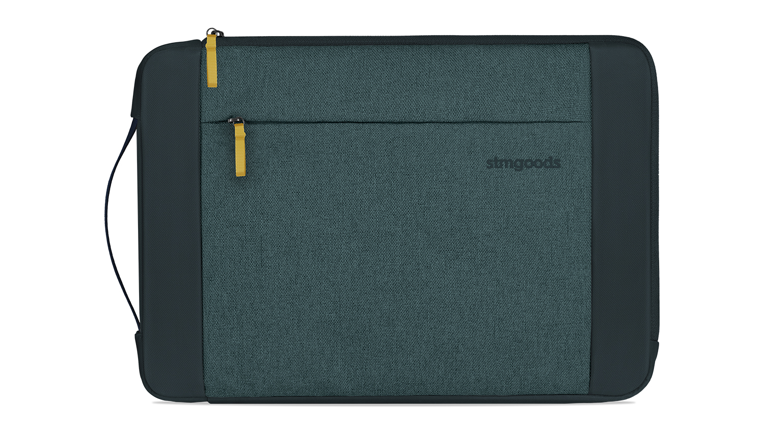 Front view of the STM Kin Sleeve, featuring an aqua blue design