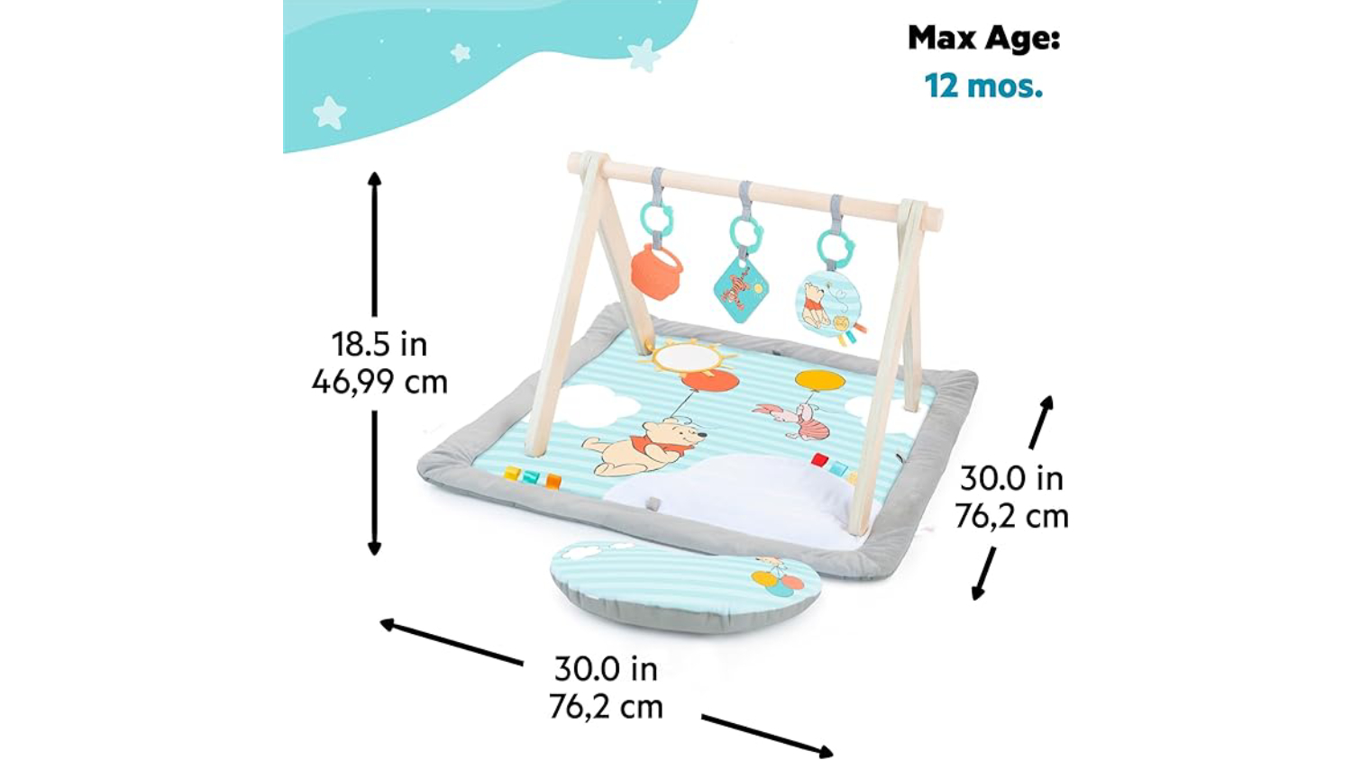 Bright Starts Winnie The Pooh "Once Upon A Time" Tummy Time Activity Gym