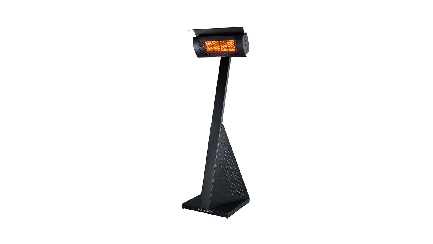 An angled front view of the portable LPG gas heater