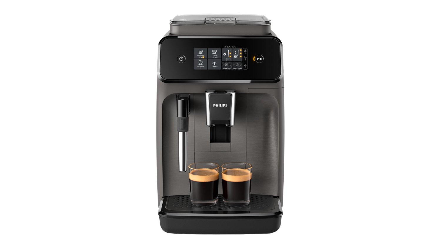 A front view of a Philips Fully Automatic Espresso Machine