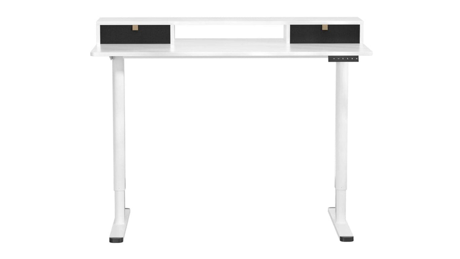 A front view of a standing desk
