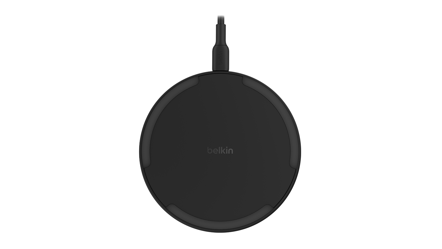 A Belkin BoostCharge 15W Wireless Charging Pad with Qi in sleek black