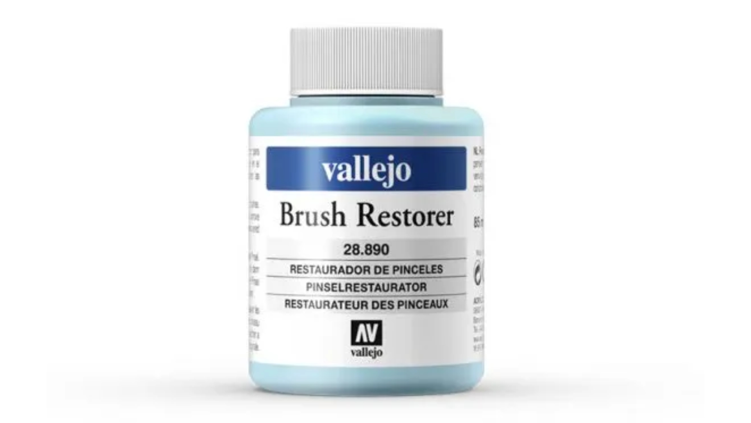 A bottle of a sable brush restorer
