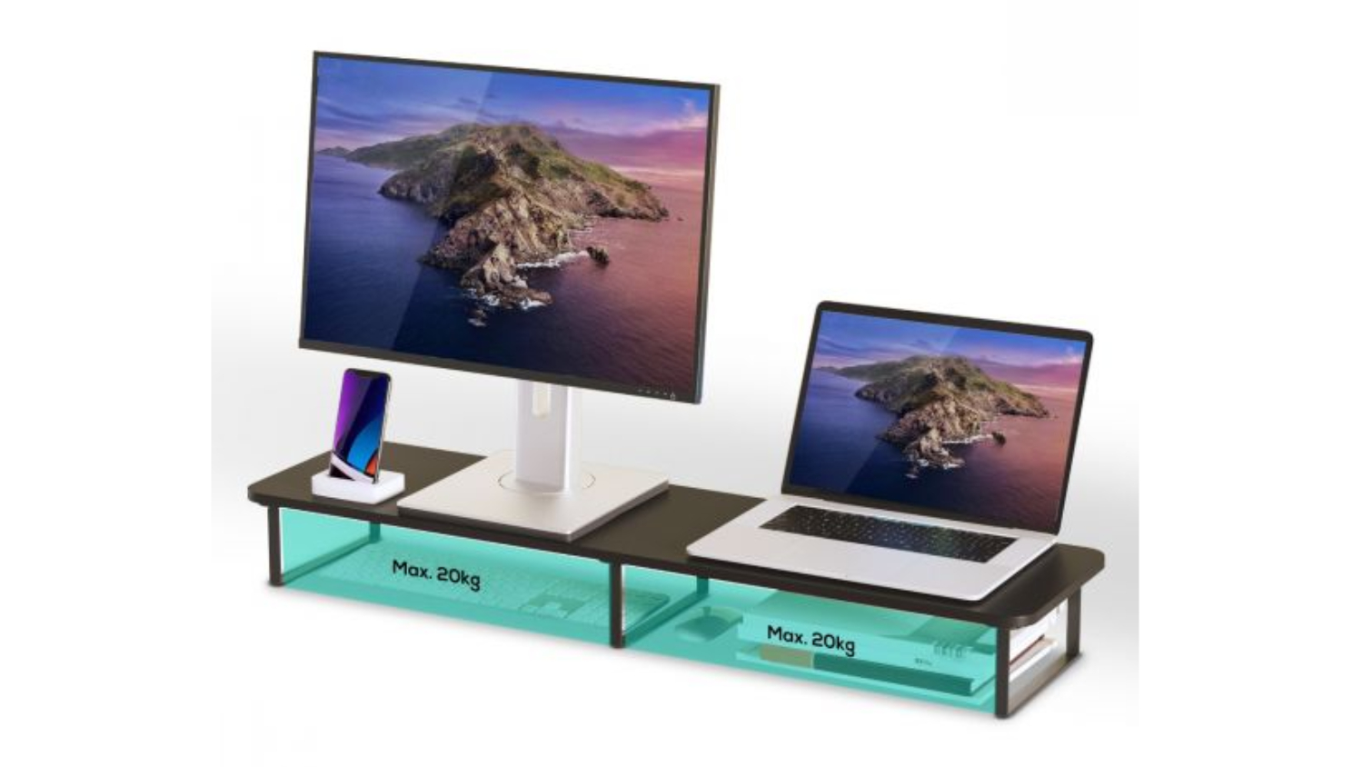 Activiva Dual Monitor Riser - Black