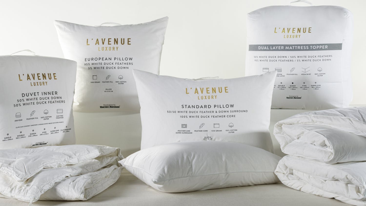 Luxury 80/20 White Duck Down Duvet Inner by L'Avenue