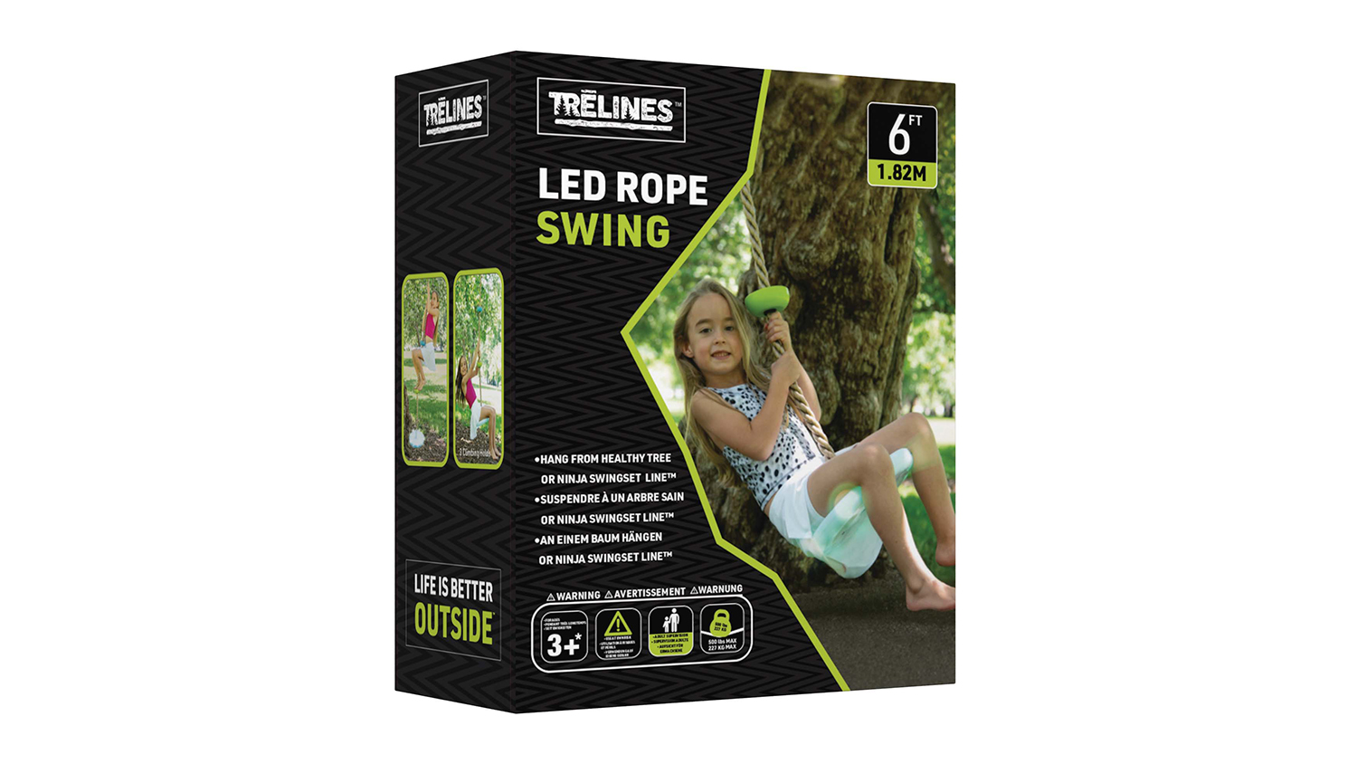A box packaging of the Trelines LED Climbing Rope Swing