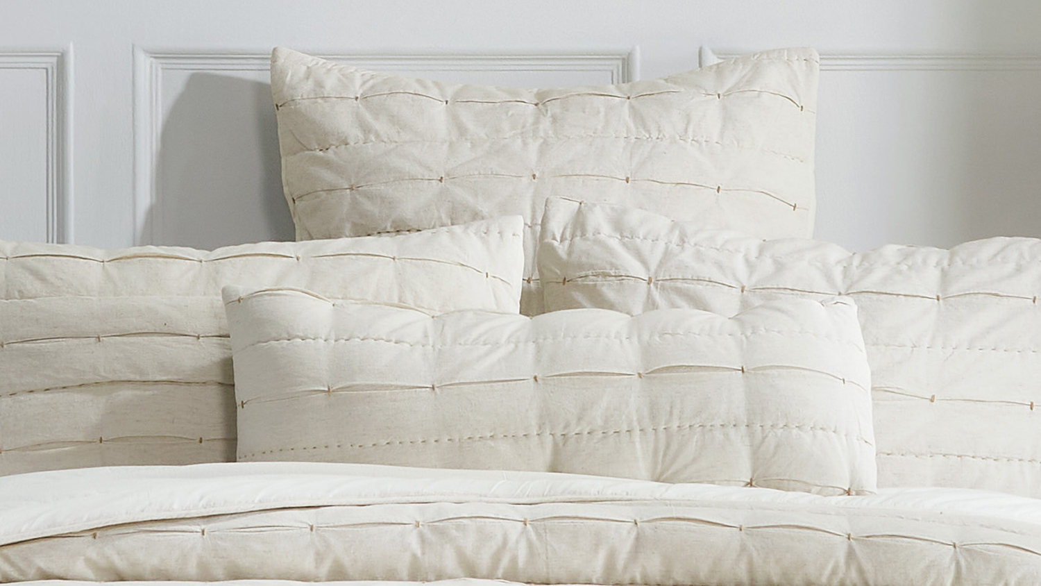 Crosby Voile Natural Coverlet Set by L'Avenue - Double/Queen