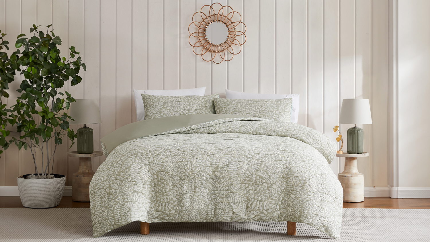 Fern Envy Duvet Cover Set by L'Avenue - Super King AU