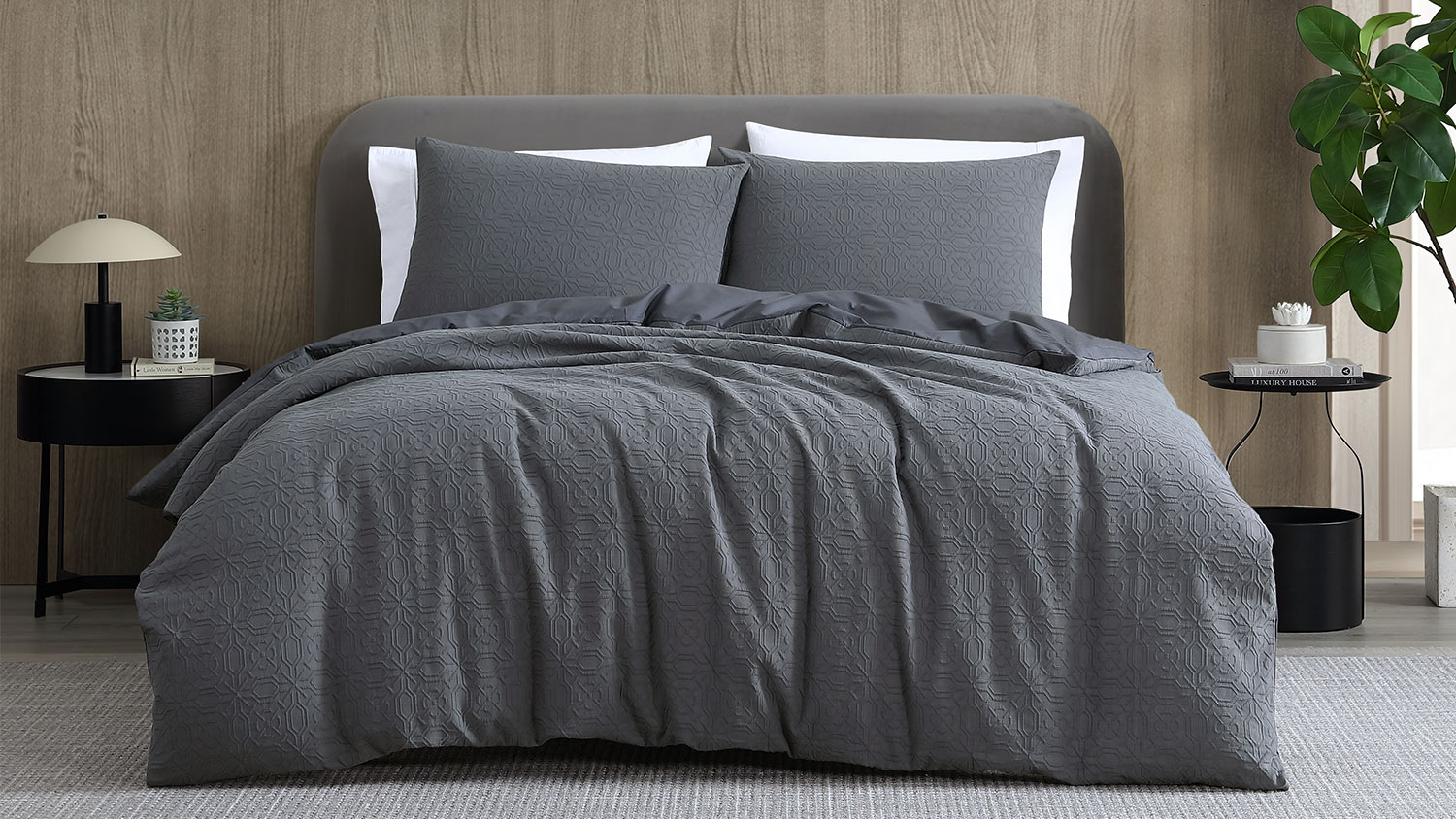 Lloyd Charcoal Duvet Cover Set by L'Avenue