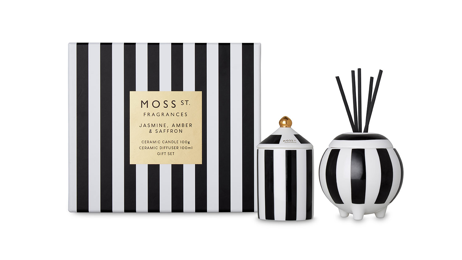 Moss St Ceramic 100g Mini Candle and 100ml Diffuser Set
