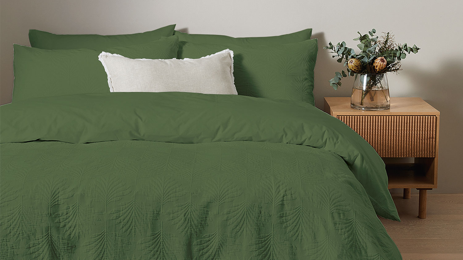 Palms Green Duvet Cover Set by L'Avenue