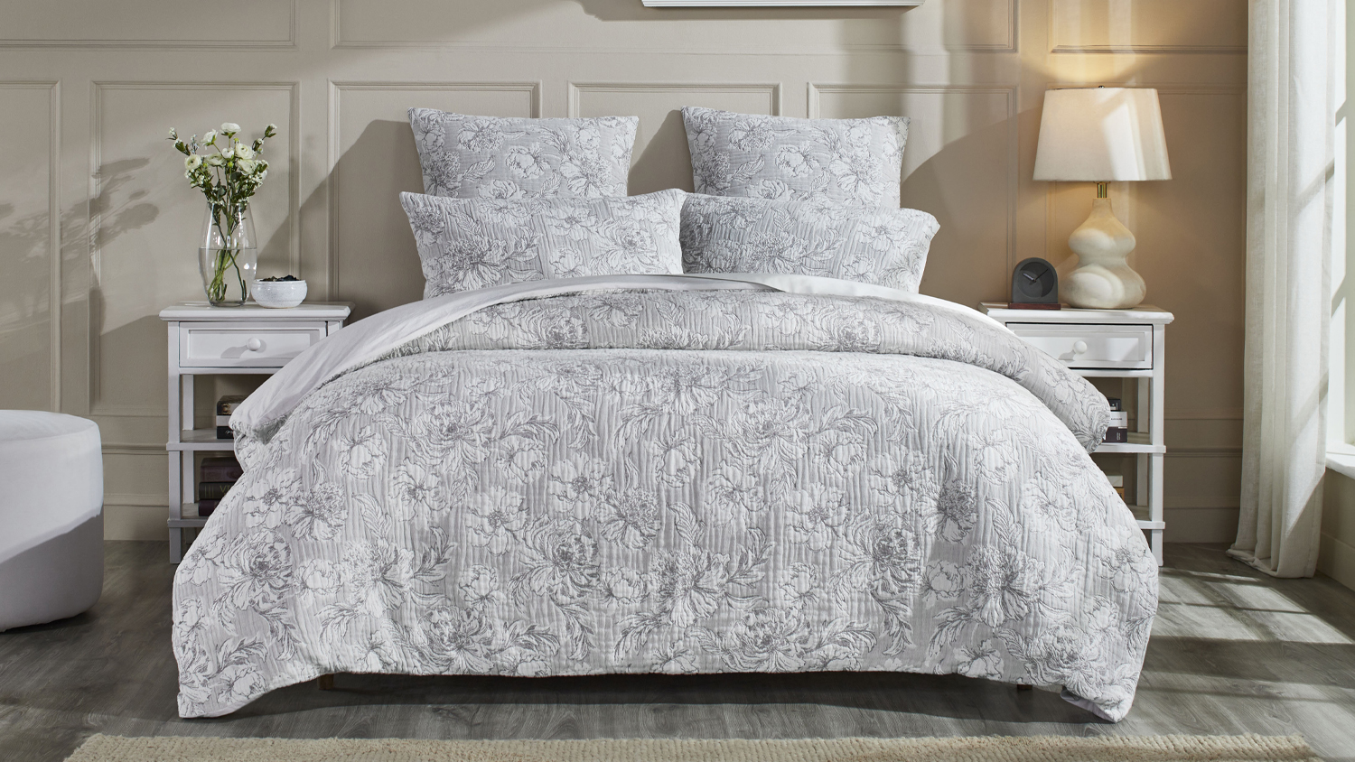 Paloma Silver Duvet Cover Set by L'Avenue