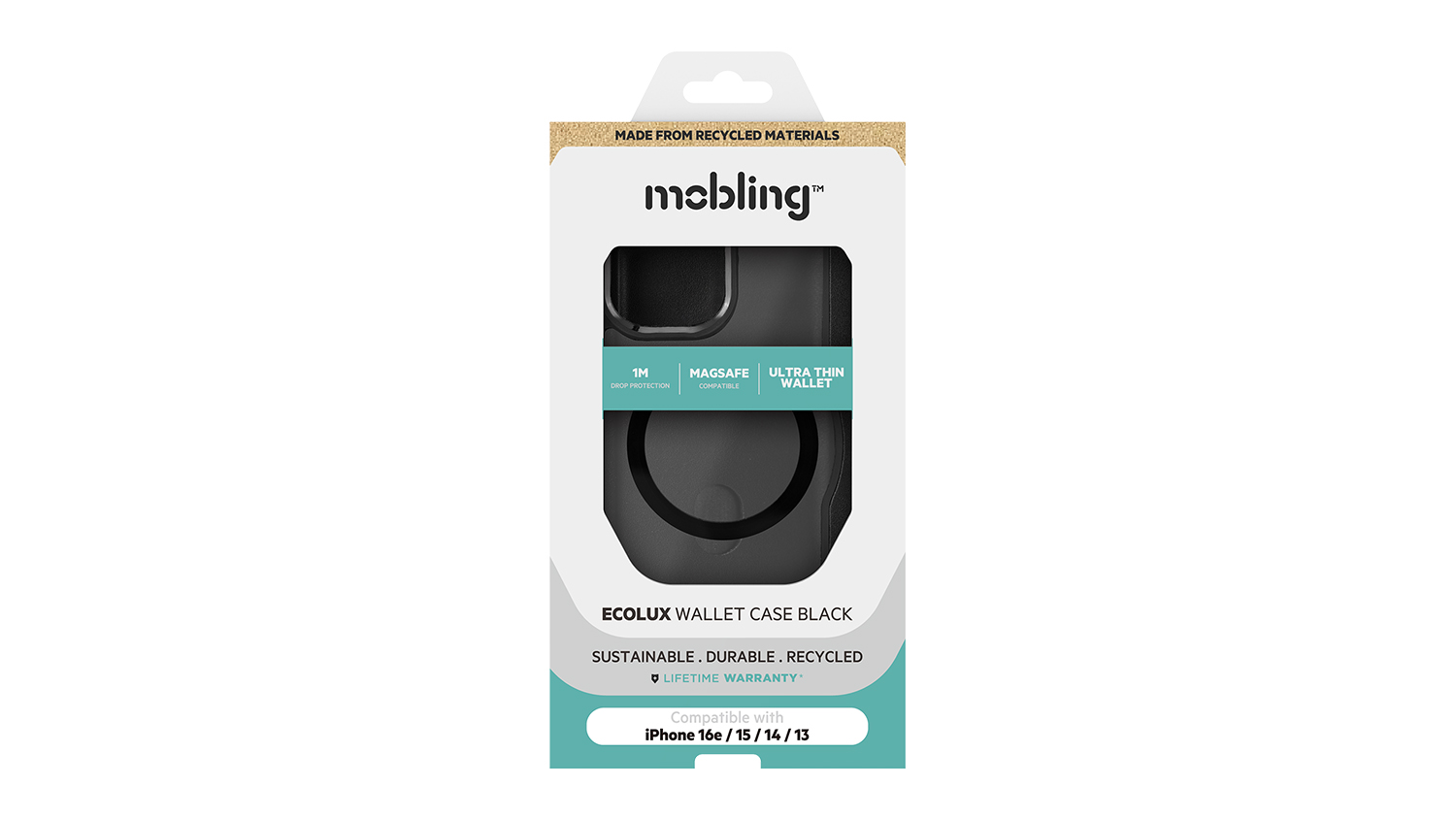 Mobling Wallet Magsafe Case for iPhone 16e/15/14/13 - Black (80004415)
