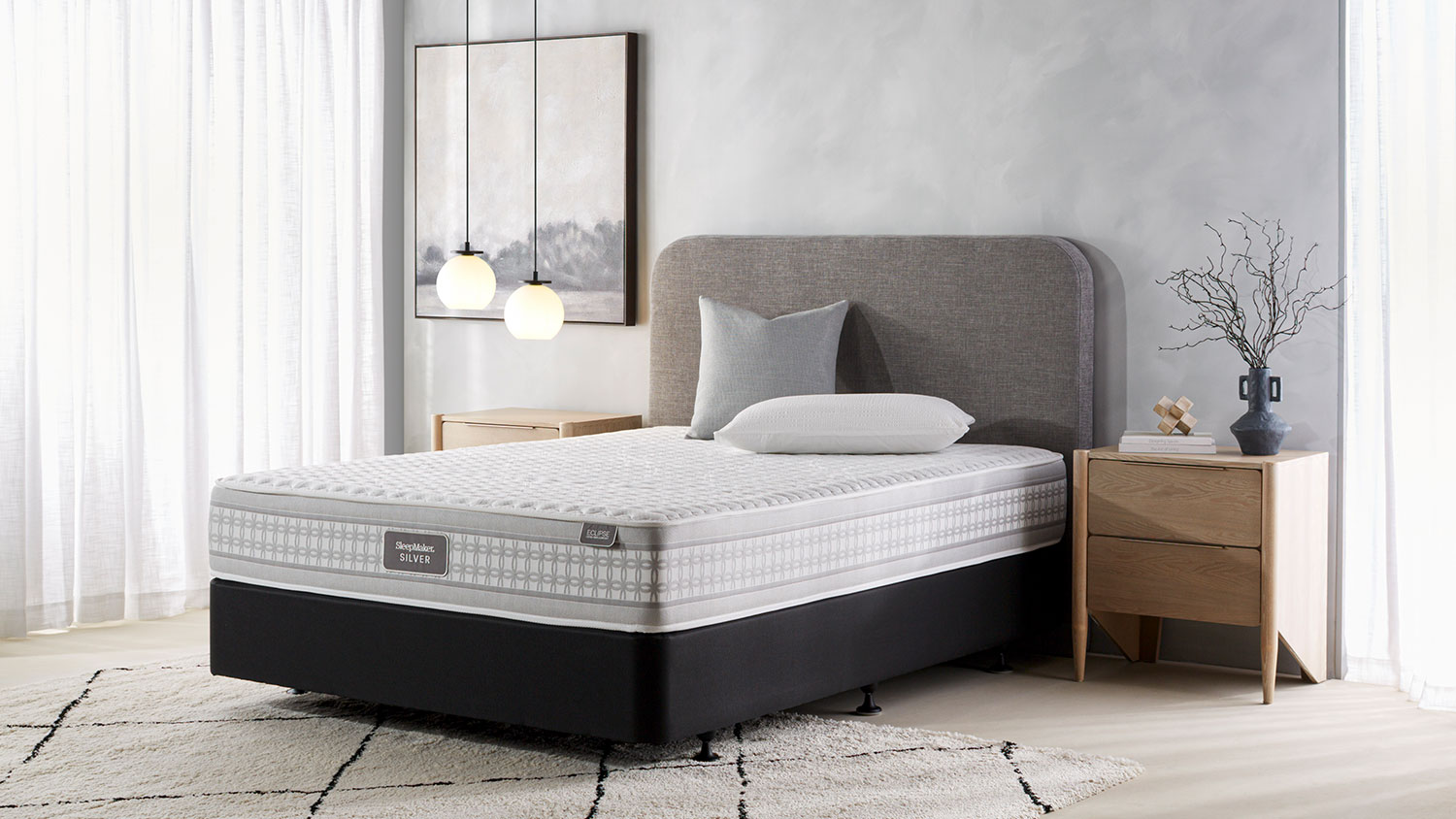 Eclipse mattress shown in full bedroom setting.