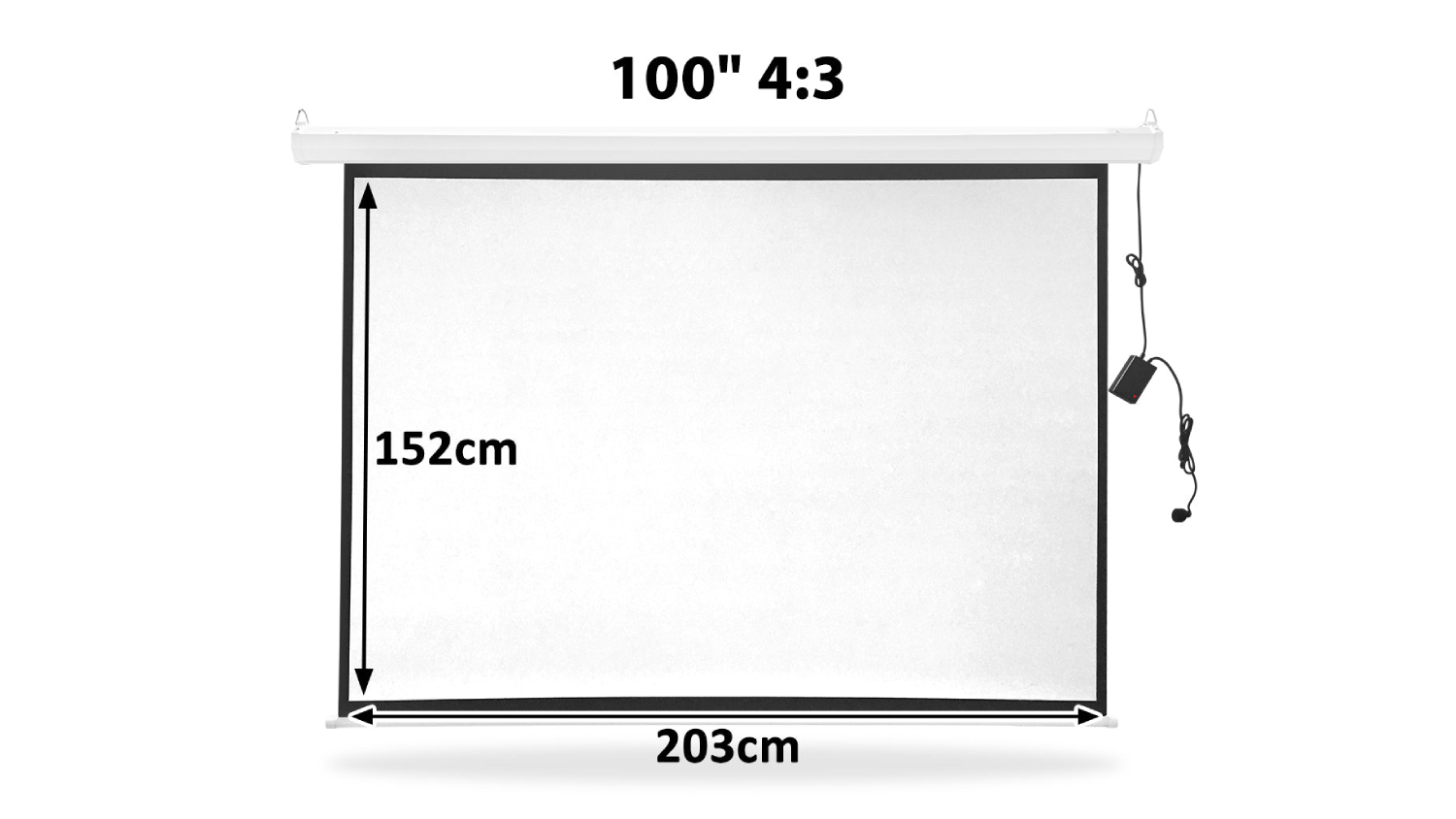 TSB Living Electric Wireless Remote Projector Screen 100"