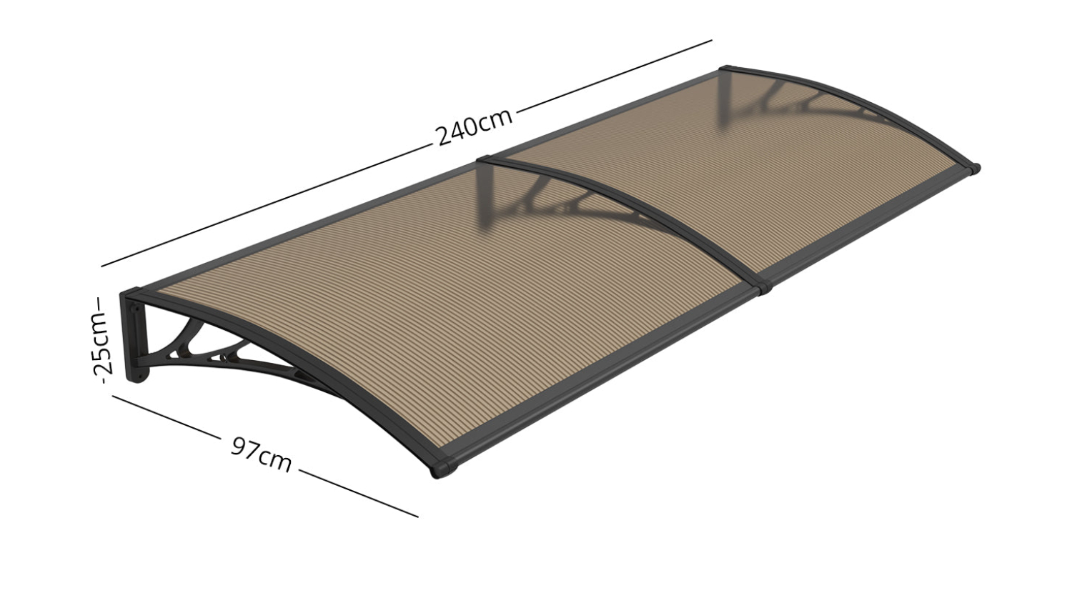 TSB Living Window Awning 100 x 240cm - Brown