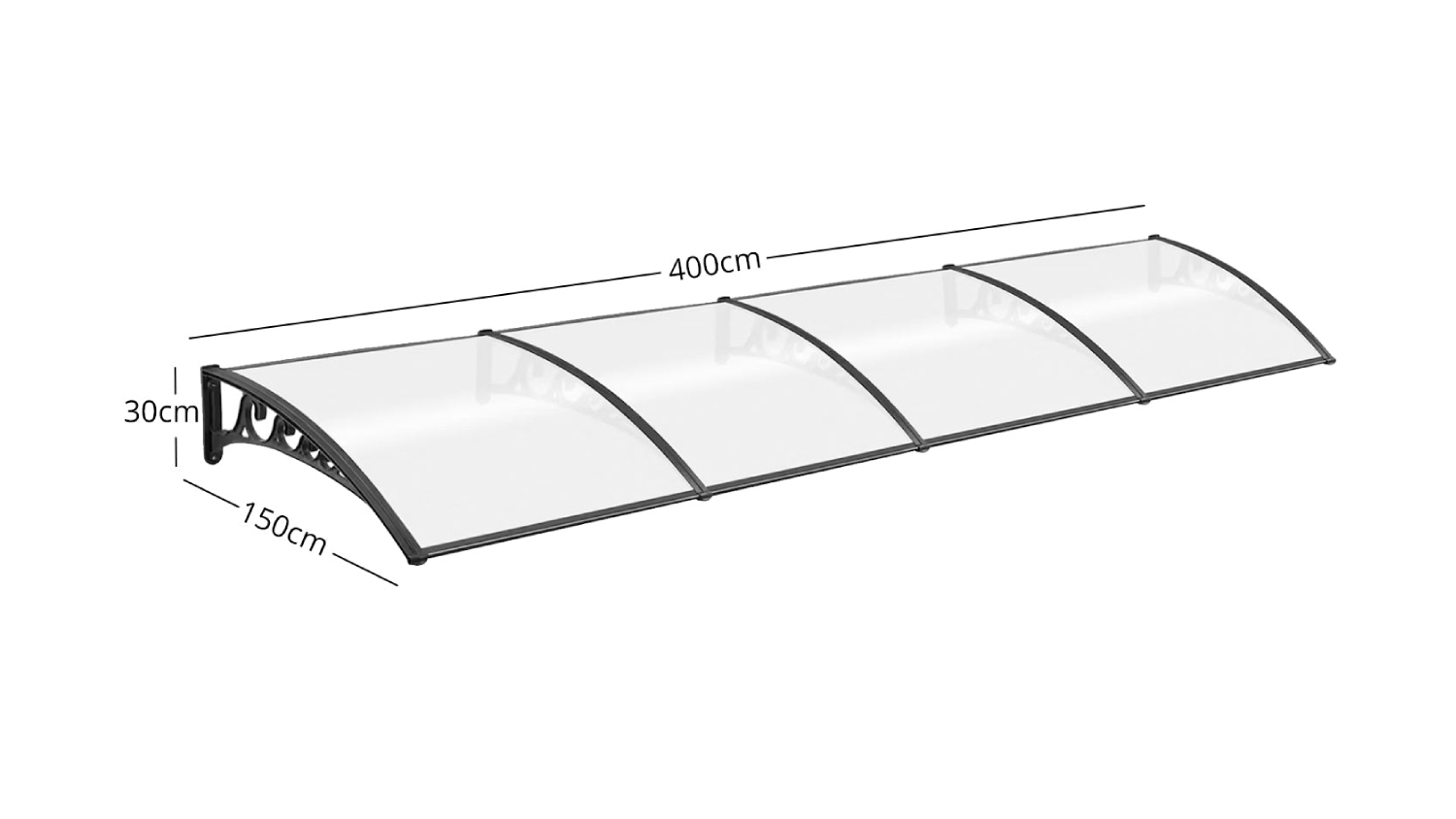 TSB Living Window Awning 150 x 400cm - Clear