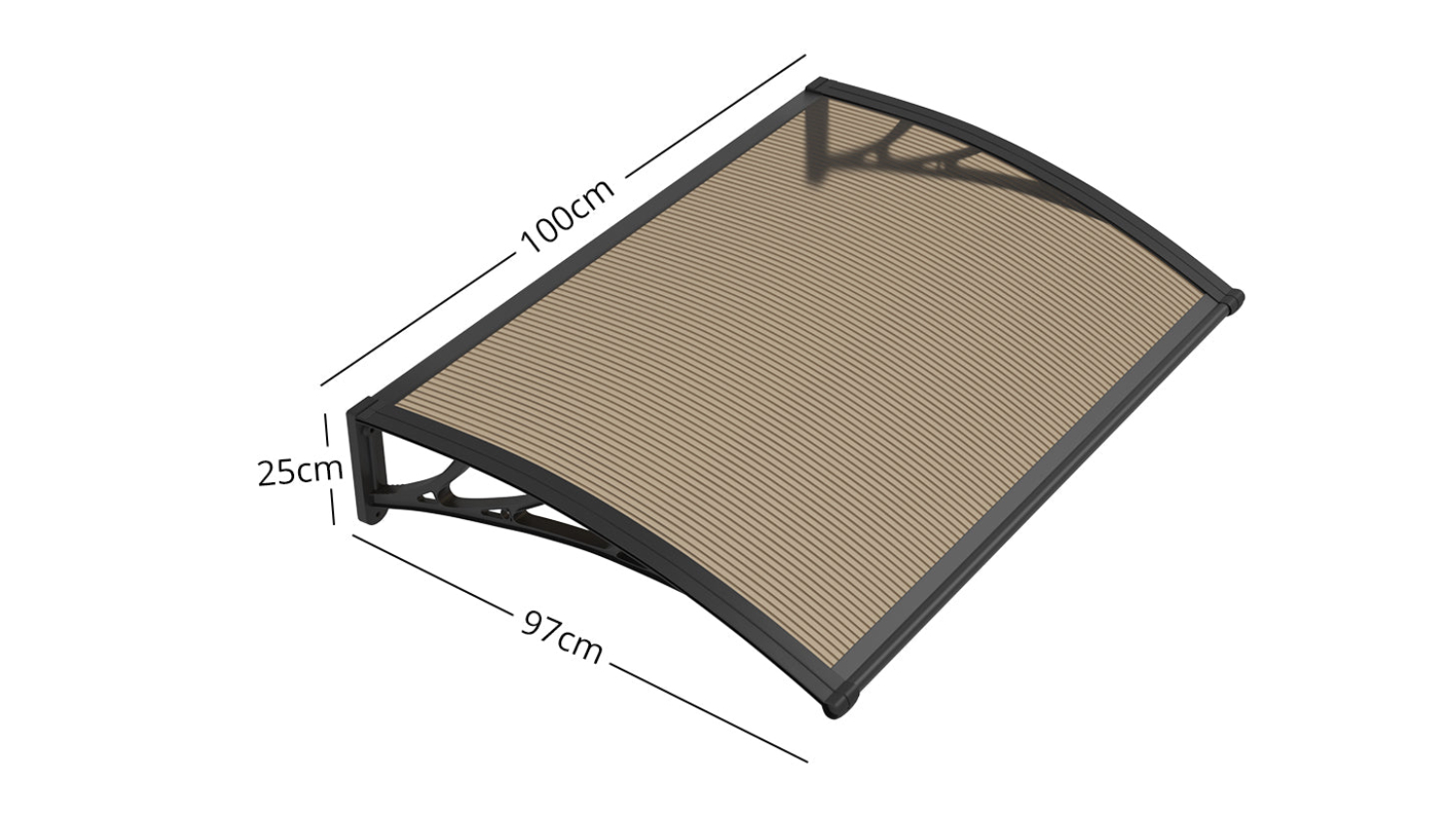 TSB Living Window Awning 100 x 100cm - Brown