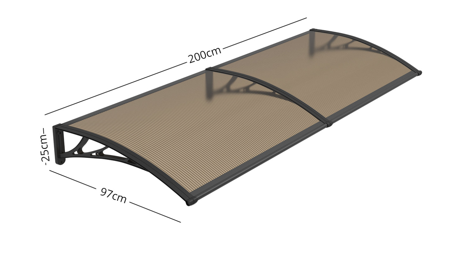 TSB Living Window Awning 100 x 200cm - Brown