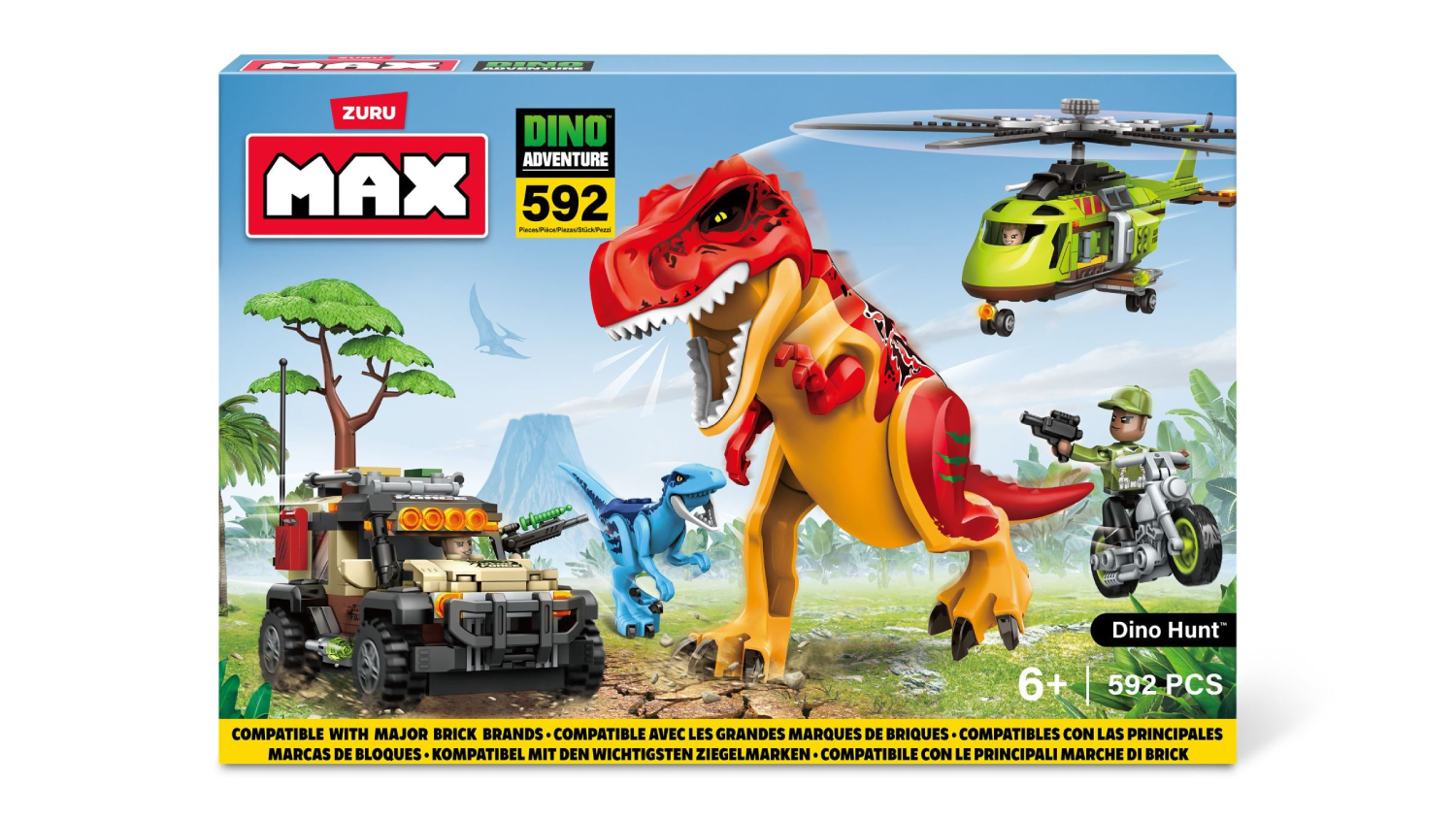 Zuru MAX Dino Adventure Building Block Set 592pcs. - Dino Hunt