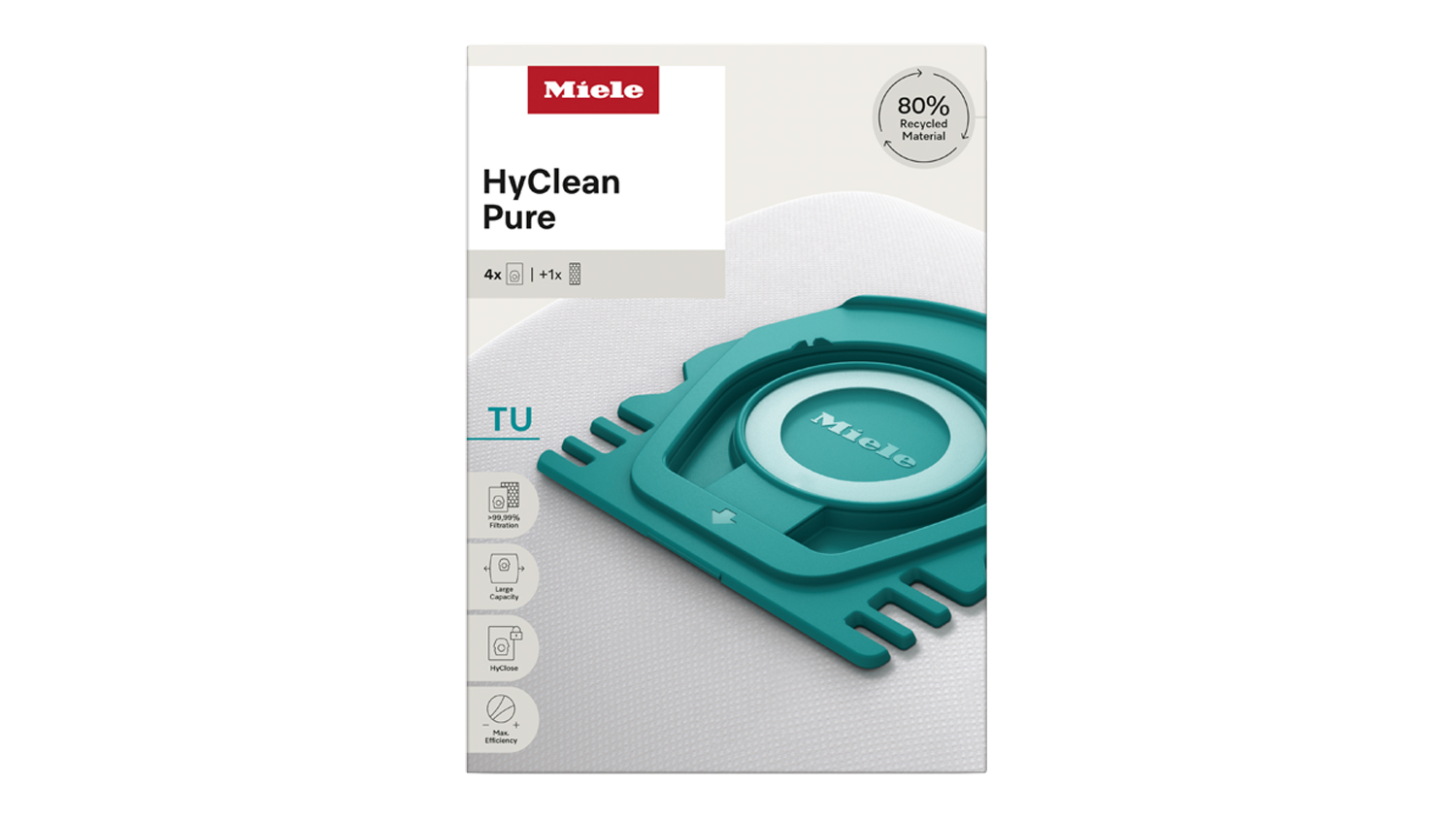 Miele TU HyClean Pure Replacement Vacuum Bags in four packs