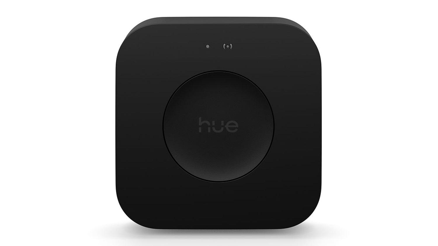 A Philips Hue Bridge Pro for Hue Lights in a vibrant white finish