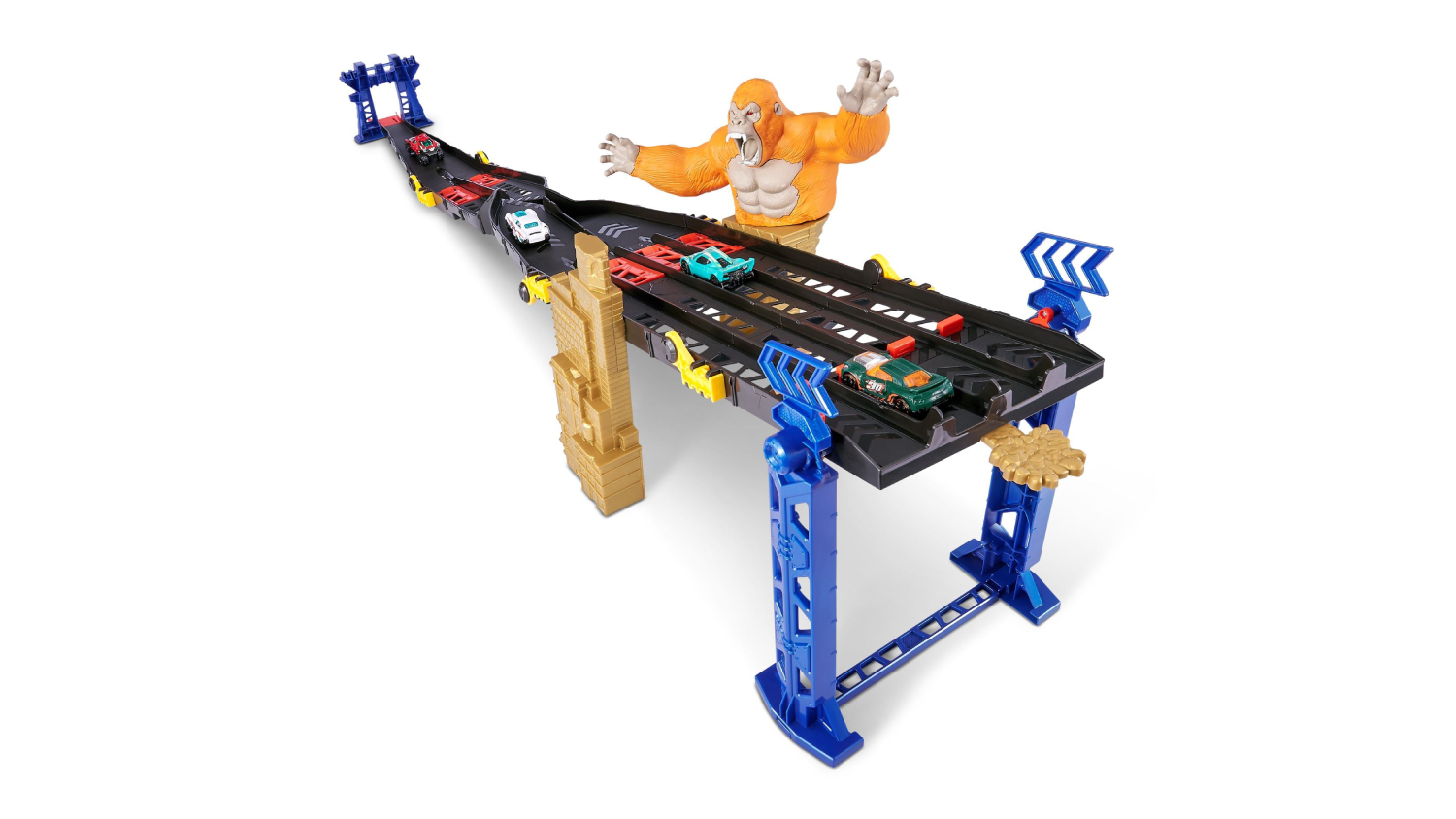 Zuru Metal Machines Four-Lane Madness Toy Car Track - Gorilla Attack