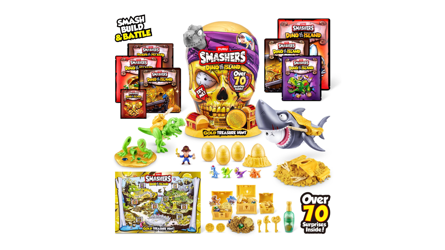 Zuru Smashers Dino Island Discovery Toy - Gold Treasure Hunt
