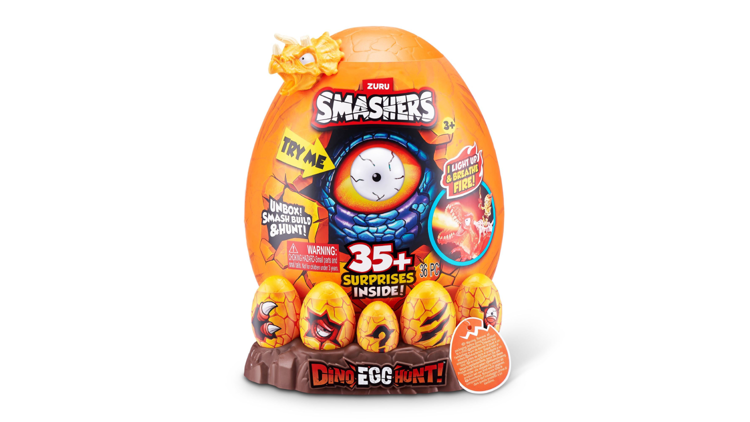 A front view of a Zuru Smashers Dino Island Discovery Toy