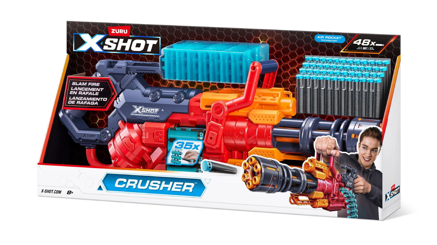 Zuru X-Shot EXCEL Crusher Belt-Fed Dart Gun with Darts 48pcs.