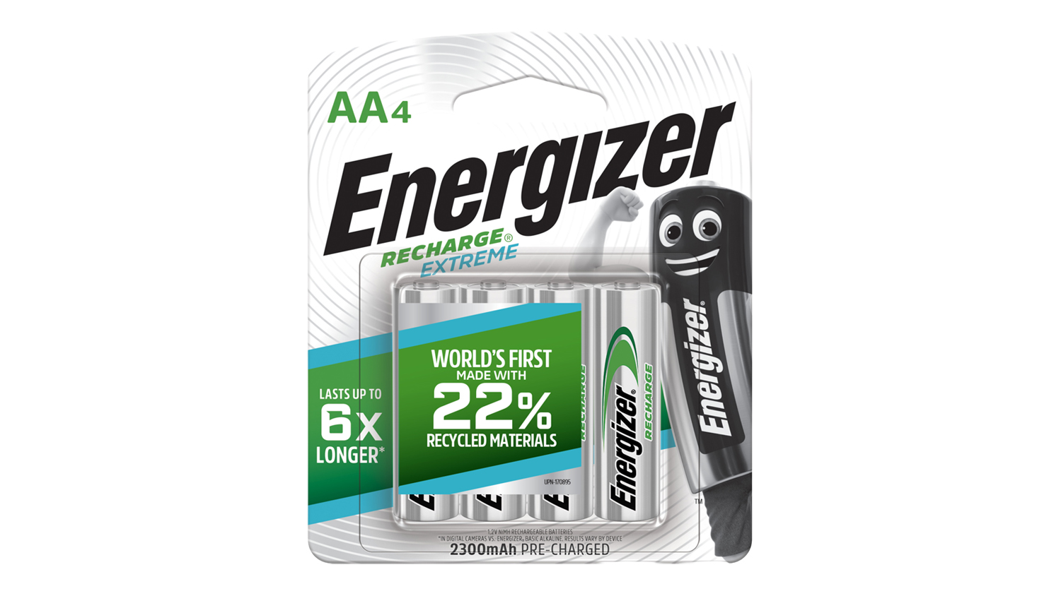 4-pack Recharge Extreme AA batteries in retail packaging