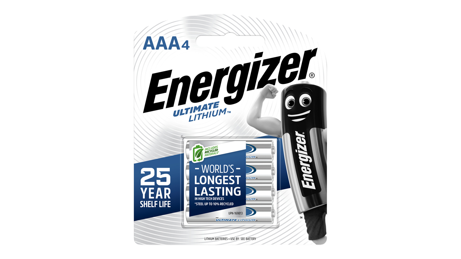 4-pack Ultimate Lithium AAA batteries in retail packaging