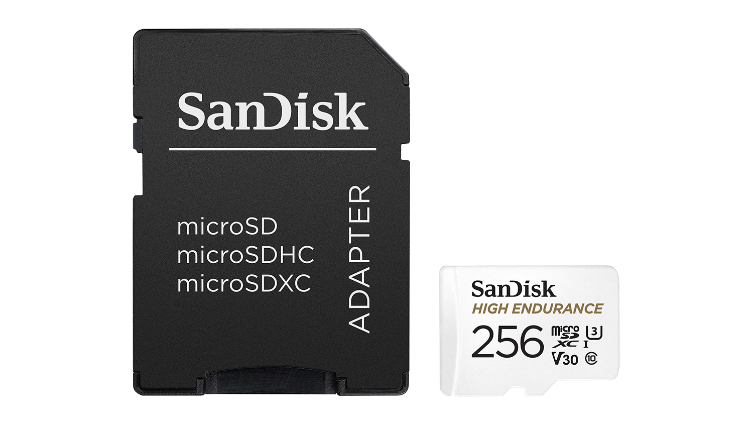 SanDisk High Endurance MicroSD Card with Adapter - 256GB (microSDXC, UHS-I, V30, U3)