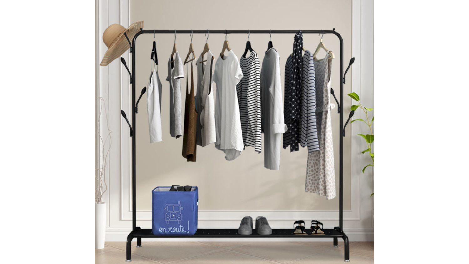 Kmall Hooked Garment Rack 150cm - Black