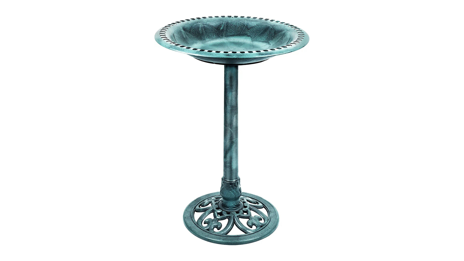 A front view of the resin birdbath