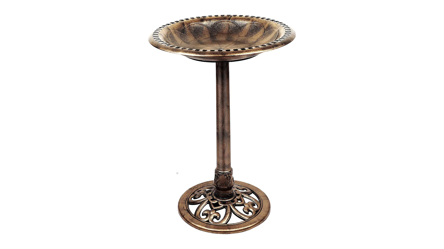 A front view of the resin birdbath