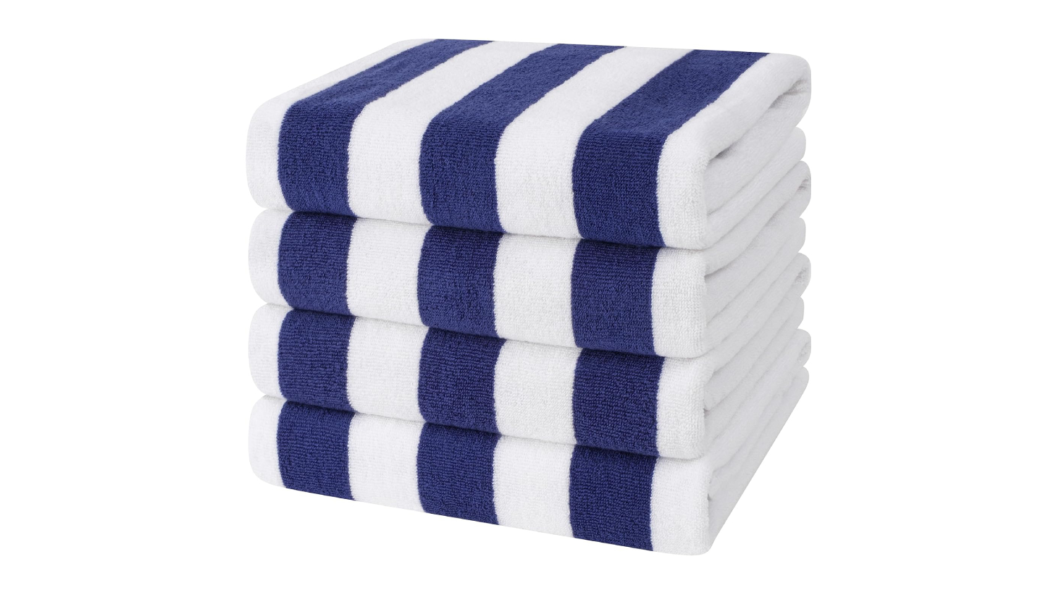 Stack of four folded cotton beach towels